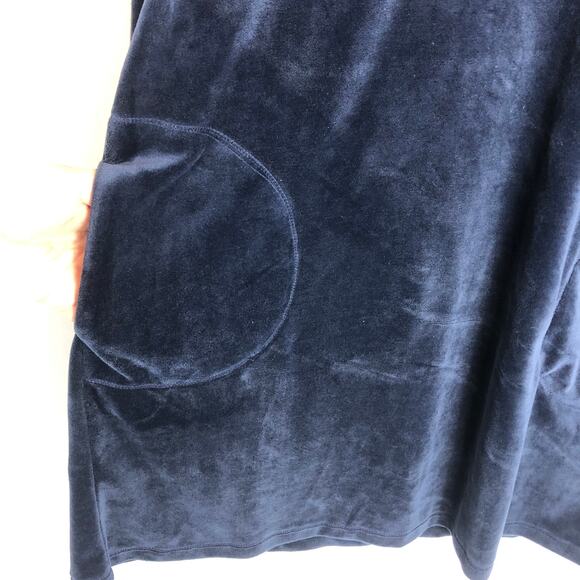 Max Studio- Navy Velour Cowl Neck Trapeze Mini Dress - Size Large-NWT - Picture 4 of 9